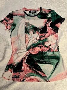 T-shirt DKNY stampa astratta taglia X/S - Foto 1 di 9