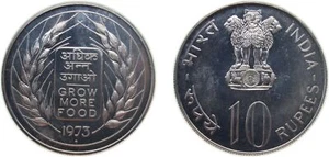 India 1973 10 Rupees Silver (.500) BU - Picture 1 of 1