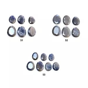 Piedra preciosa de zafiro brillante azul natural sin tratar con forma de huevo de corte normal - Imagen 1 de 4