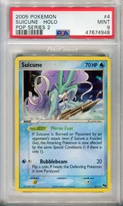 PSA 9 MINT Pokemon Suicune Holo Rare POP Series 2 #4/17 Nintendo Promo - Picture 1 of 2