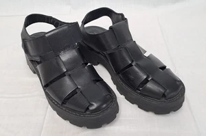 Vagabond Women's US 8 Cosmo 2.0 Fisherman Platform Sandle Black Leather NICE! - Picture 1 of 8