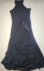 Woosea Dress Womens Large Black Casual Gown Split Cocktail Ladies Party - Picture 1 of 11