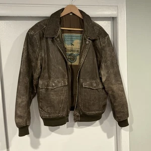 Vintage Aeropostale Compagnie General Aviator Flight Bomber Leather Jacket Sz 44 - Picture 1 of 19