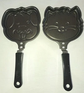 Set Of Two Norpro Nonstick Puppy And Kitten Themed Mini Pancake Pans Molds - Picture 1 of 5