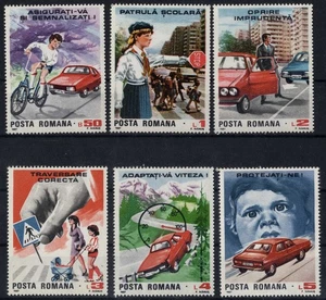 Romania 1987 TRAFFIC SAFETY- SIGNS, cars, bicyles MNH, OG y - Picture 1 of 1