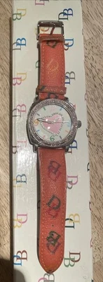 Relógio de quartzo feminino Dooney & Bourke couro pavê 41mm 6 1/2"**LEIA A DESCRIÇÃO - Imagem 1 de 4