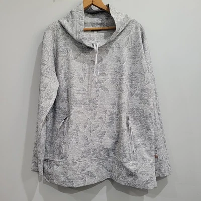 Pullover T by Talbots Floral Gris Capucha Cuello Con Bolsillos Foto 1 de 4