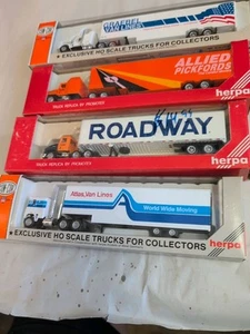 Lot of 4 Herpa Semi Trucks & Trailers HO 1/87 Scale ( H ) - Picture 1 of 5