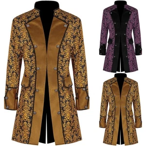 Fashion Men's Steampunk Vintage Tailcoat Medieval Coat Renaissance Costume - Picture 1 of 11