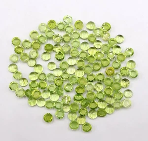 Lote de cabujón peridoto natural de Pakistán 4,50 mm cabujón redondo peridoto calidad AAA - Imagen 1 de 3