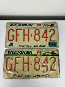 DOPPELTE NUMMERNSCHILDER BUNDESSTAAT WISCONSIN TITEL: GFH 842 JAHR:1997 - Bild 1 von 6
