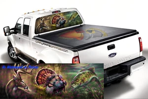 BASS FISHING HUNTING DEER Turkey Rear Window Graphic Decal Sticker Truck perf - Picture 1 of 4