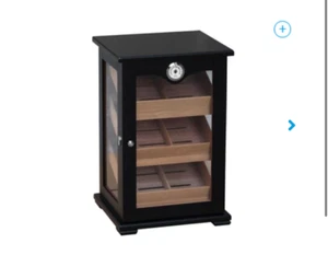 Humidor-Schrank schwarz matt, Glastüre, für ca. 120 Zig. - Bild 1 von 2