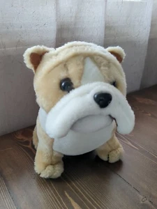 Vtg Bull Dog Puppy Dog cream Tan White 6" Stuffed Animal plush J Misa Collection - Picture 1 of 7