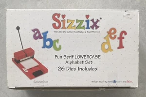 Sizzix FUN SERIF alfabeto minuscolo fustellato set 26 fustelle lettere blu A-Z - Foto 1 di 14