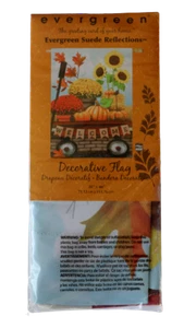 Fall Welcome Red Wagon Flag & Garden Sunflowers Pumpkins Leaves NEW 28 x 44 - Picture 1 of 2