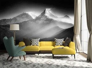 3D Grey Mountain 3752 Wallpaper Mural Wall Print Wall Wallpaper Murals US Coco - Picture 1 of 11