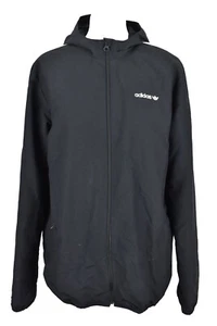ADIDAS Black Windbreaker Jacket size 15-16Y Boys Full Zip Hooded Light - Picture 1 of 11