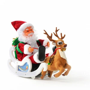 Cantando Papá Noel Reno Trineo Jingle Bells Música Figuras Navideñas - Imagen 1 de 4
