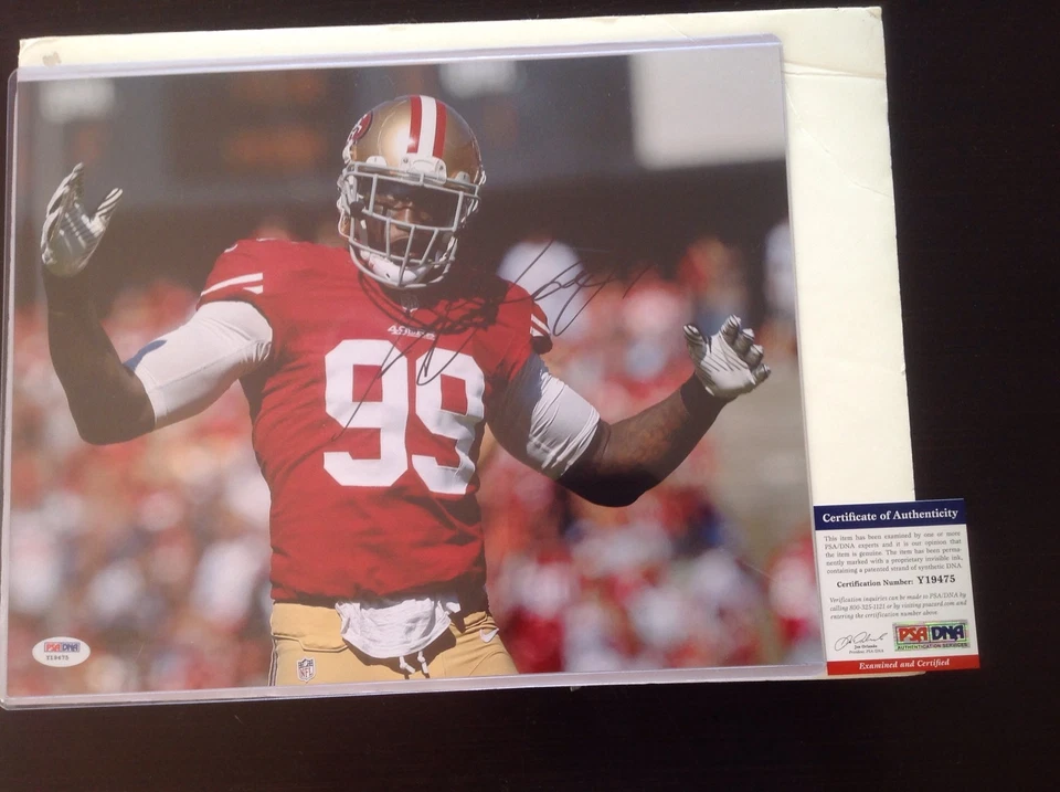 阿尔登·史密斯签名 11x14 照片 SF 旧金山 49 人队 PSA DNA 正品证书亲笔签名 d — 第 1/1 张图片