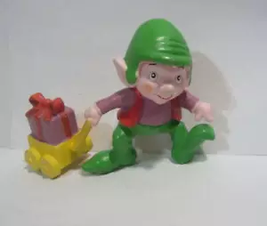 SANTA & FRIENDS WEIHNACHTSELF MIT WAGEN PVC FIGUR KUCHENAUFLEGER SELTEN 1982 SCHLEICH - Bild 1 von 2