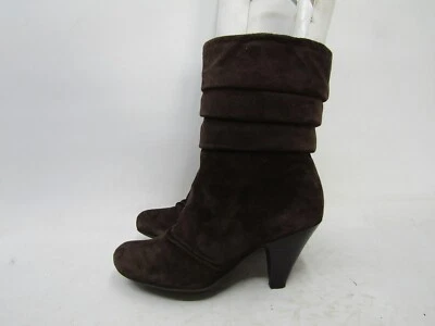 Jessica Simpson Mujer Talla 8.5 B Marrón Gamuza Inclinada Tobillo Alto Moda Botas Foto 1 de 4