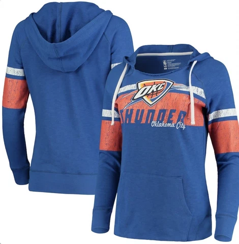 Brand New OKC Thunder Hoodie Womens Large Size XL Blue & Orange NBA brand Cover