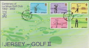 GB JERSEY 2002 Golf Series II/Centenary La Moye Golf Club SG 1035-1039 FDC SPORT - Picture 1 of 1