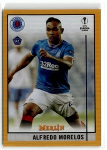 2020 Topps Merlin Chrome UEFA Gold Refractor Alfredo Morelos /50 #98 Rangers FC - Picture 1 of 2