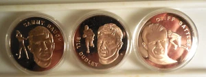 1972 Franklin Mint HOF 3 Bronze coins Washington Redskins Dudley Baugh Battles - Picture 1 of 2