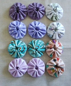 handmade yo yo's,decoration, scrapbooking, cards, pastel shades, slow stitching - Picture 1 of 1