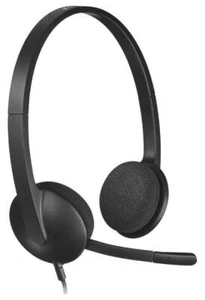 H340 USB Stéréo Sur L'Oreille Casque avec Microphone, Noir - 981-000475 - Photo 1/2