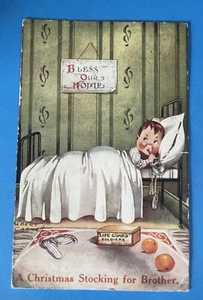 Artist Signed Albert Carnell Christmas Stocking For Brother Postcard Celesque - Picture 1 of 2