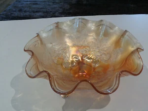 DUGAN KARNEVAL GLAS RINGELBLUME KIRSCHMUSTER 3 FUSS SCHALE - Bild 1 von 5