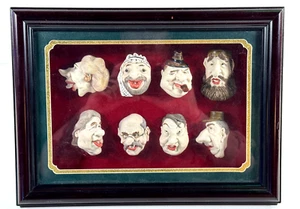 vtg UNUSUAL Bisque Sculptures Thatcher Churchill Fidel Castro Arafat Clinton - Picture 1 of 14