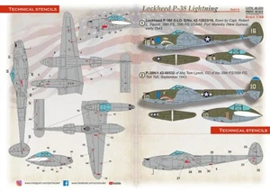 Calcomanías Impresión Escala 48-269 P-38 Relámpago «Boca de Tiburón» Parte 5 Escala 1/48 - Imagen 1 de 2
