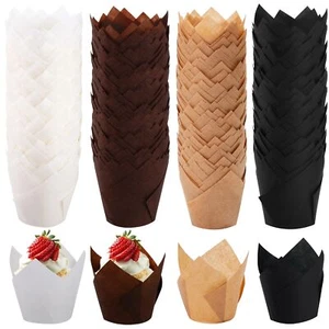 150 Pieces Mini Baking Cups Tulip Baking Cups Cupcake Liners Muffin Liners fo... - Picture 1 of 8