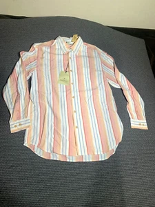 Tommy Bahama neu mit Etikett Langarm Button-Down gestreiftes Hemd 100 % weich Tencel Herren M - Bild 1 von 21