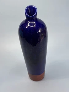 MCM Designer Vase By Sablo Machini 8.25" Tall Blue & Slag Clay Bottom - Picture 1 of 6
