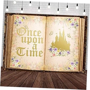 Telón de fondo de 7 x 5 pies, libros de cuentos de hadas, suministros 7x5ft Oro - Imagen 1 de 7