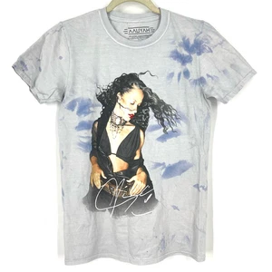 Aaliyah Portrait Band Tee Tie Dye Blau T-Shirt Medium Neu ohne Etikett - Bild 1 von 7