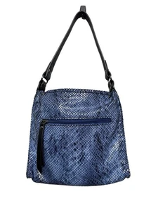 Sondra Roberts Hobo Blue Shoulder  Bag Faux Snakeskin  - Picture 1 of 6