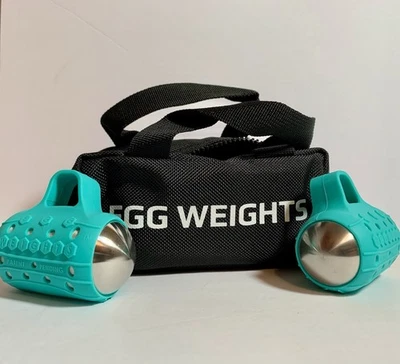 ВЕС ЯЙЦА 1,5 фунта каждый/3 фунта набор с чехлом бирюзовый синий кардио макс ручной вес - Изображение 1 из 4