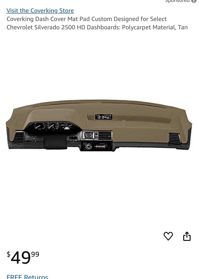 Cubierta de tablero cubierta para Chevrolet Silverado 2500 HD alfombra bronceada 2015-2019 Foto 1 de 1