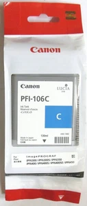Canon PFI-106C Original Patrone Cyan. Neu & Versiegelt. 130 ml. 12. 2023. - Bild 1 von 2