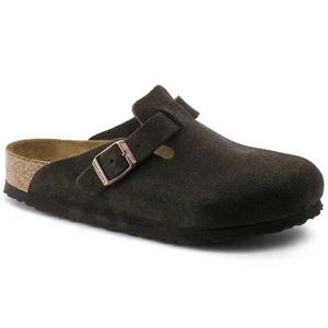 Birkenstock Boston Mocha Soft Footbed Suede Leather Shoes UK 8N BNIB RRP £150 - Picture 1 of 14