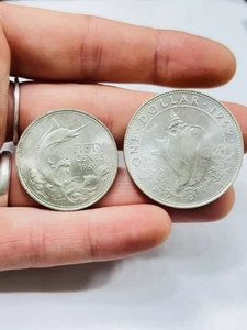 Bahamas Silber Dollar und Half Dollar 1969 - Bild 1 von 6