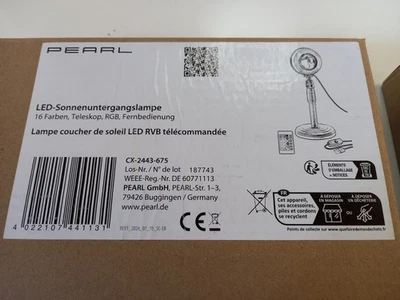 Sonnenuntergangsleuchte mit Teleskop-Stativ - 16 Farben und  Fernbedienung - neu - Bild 1 von 2