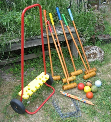 Jeu de Croquet Ancien Jardin Plein air  6 Joueurs vintage - Photo 1/4