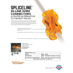 Spliceline Inline Push In Wire Connectors For Electrical Cables Wires Pack Of 15 - Picture 1 of 9